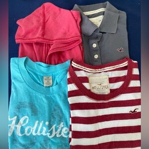 Hollister Girl’s GUC XS 4 Piece Clothing: Hoodie, Polo, Short-sleeve Top & Tee